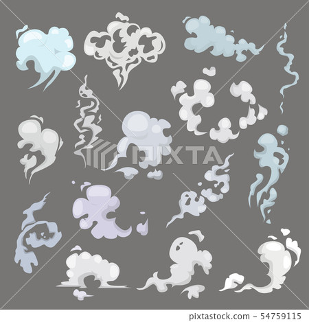 Smoke smoked shape and smoking effect of smokers cigarette illustration set of smooth smoky steam 54759115