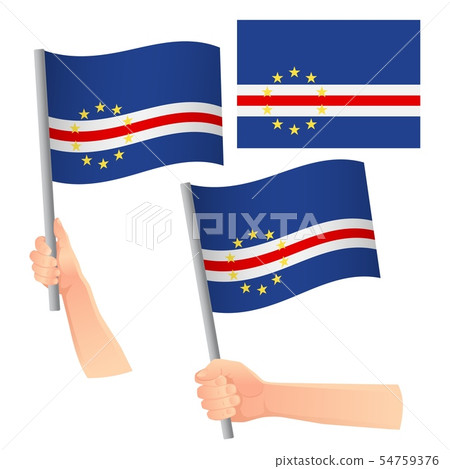 Cape Verde flag in hand set 54759376