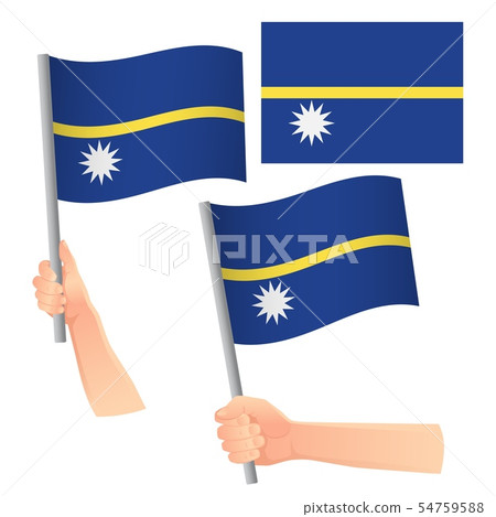 Nauru flag in hand set Nauru flag in hand set 54759588