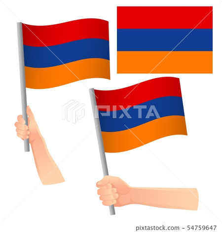 armenia flag in hand set 54759647