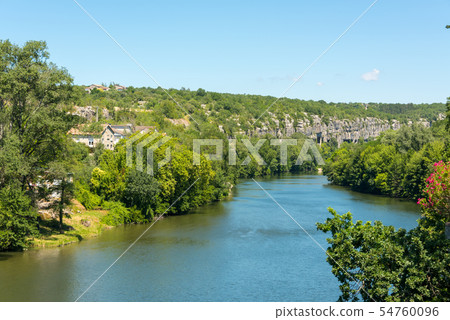 View of the river Ardeche near Ruoms in France View of the river Ardeche near Ruoms in France 54760096