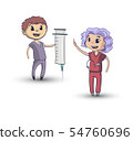 Two doctors with a Syringe and a stethoscope 54760696