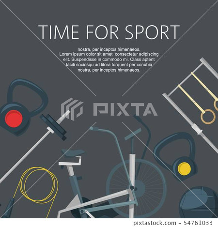 Time For Sport Fitness Workout In Club Or Stock Illustration