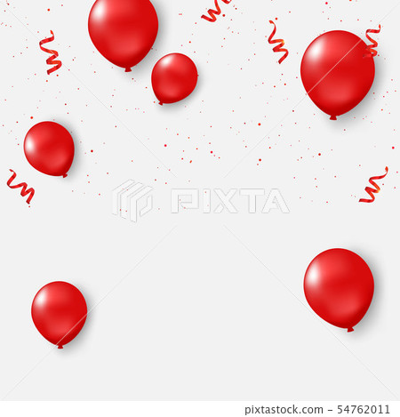 Red balloons, confetti concept design Red balloons, confetti concept design 54762011
