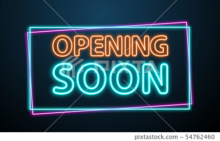opening neon sign vector frame background 54762460