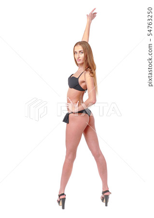 Woman show poses and emotions closeup 54763250
