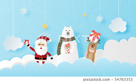 Merry Christmas and Happy new year greeting card - Stock 