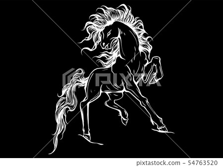 Vector silhouette of a running horse illustration Vector silhouette of a running horse illustration 54763520
