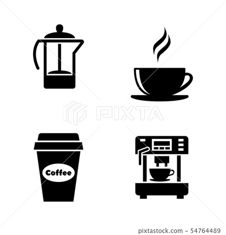Coffee and Tea. Simple Related Vector Icons 54764489