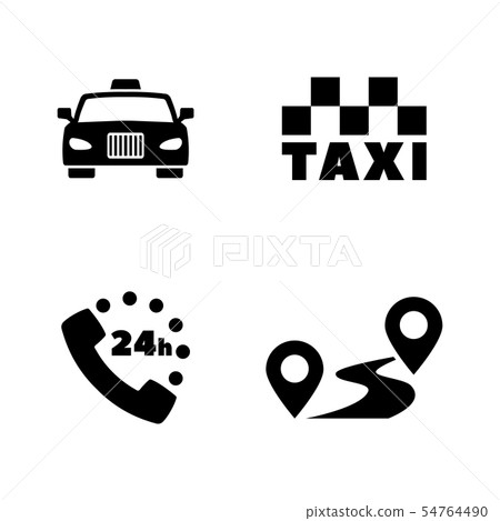Taxi Service. Simple Related Vector Icons 54764490