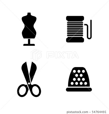 Sewing Clothes Equipment. Simple Related Vector 54764491