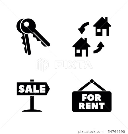 Real Estate. Simple Related Vector Icons 54764690