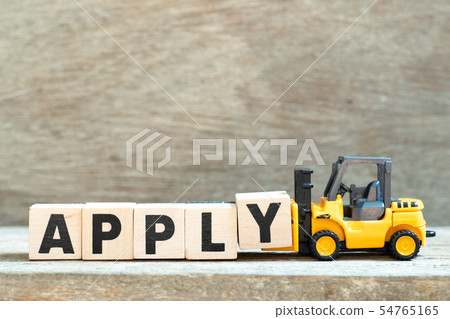 Toy forklift hold letter block y to word apply 54765165