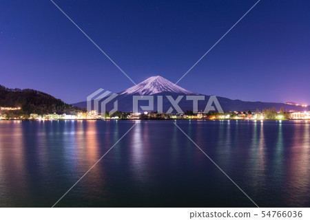 Mt. Fuji Winter Fireworks Lake Kawaguchi Mt. Fuji Winter Fireworks Lake Kawaguchi 54766036