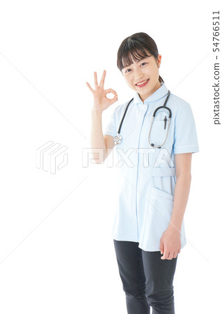 Young nurse doing ok sign 54766511
