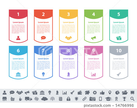 Infographic design business concept with 10 steps - Stock Illustration ...