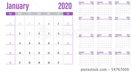 Calendar planner 2020 template vector illustration Calendar planner 2020 template vector illustration 54767009