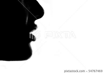 Woman's Silhouette of Nose and Lips in Profile 54767469