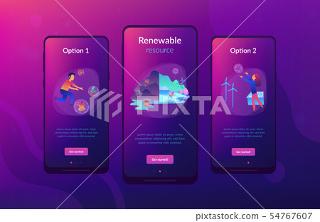 Renewable resource UI UX app interface template. - Stock Illustration ...