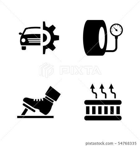 Car parts. Simple Related Vector Icons Car parts. Simple Related Vector Icons 54768335
