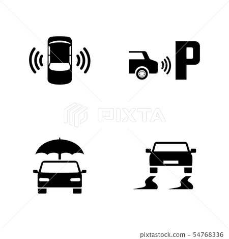 Car safety. Simple Related Vector Icons Car safety. Simple Related Vector Icons 54768336