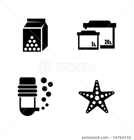 Aquarium. Simple Related Vector Icons 54768338