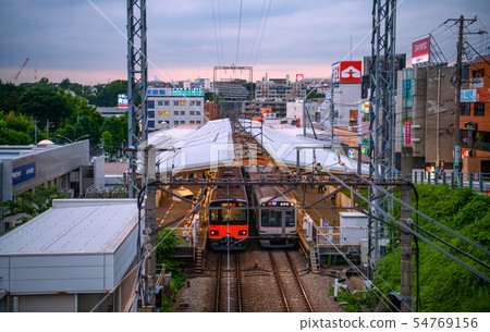 日本的橫濱市容我看Azamino站等。 日本的橫濱市容我看Azamino站等。 54769156
