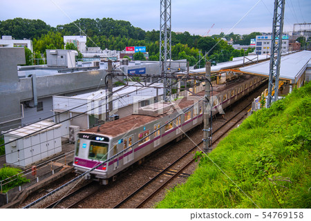 日本的橫濱市容我看Azamino站等。 日本的橫濱市容我看Azamino站等。 54769158