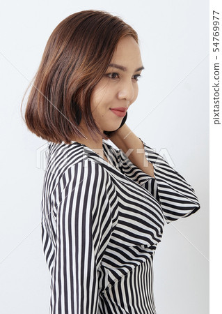 Beautiful Asian business woman studio shot 54769977