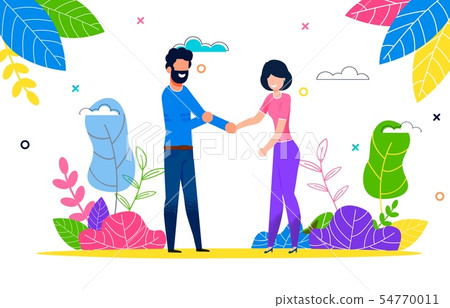 Happy Young Couple in Love Man and Woman on Walk Happy Young Couple in Love Man and Woman on Walk 54770011