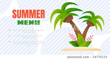 Summer Menu Advertising Banner with Editable Text Summer Menu Advertising Banner with Editable Text 54770133