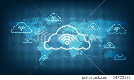 Network Connecting With Clouds  54770181