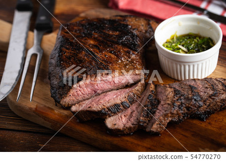 grilled and sliced tri tip steak 54770270