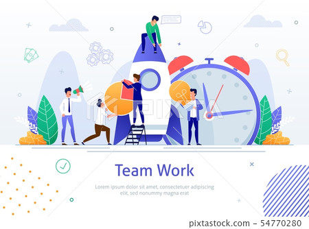 Business Team Successful Work Flat Vector Poster 54770280