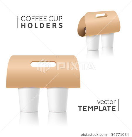 Coffee cup holder paper design beverage drink Vector Image