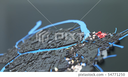 3D futuristic city architecture 54771250