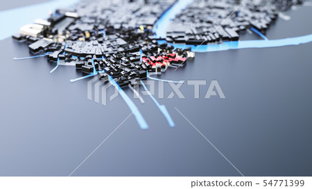 3D futuristic city architecture 54771399