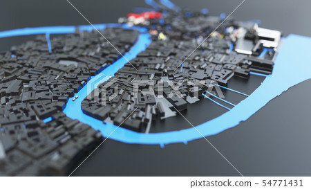3D futuristic city architecture 54771431