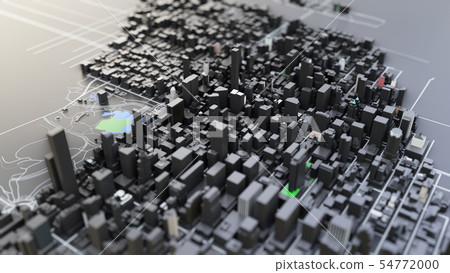 3D futuristic city architecture 54772000