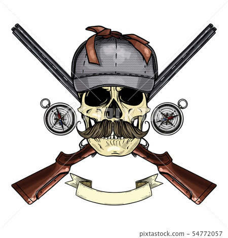 Hand drawn hunter skull Hand drawn hunter skull 54772057