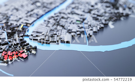 3D futuristic city architecture 54772219