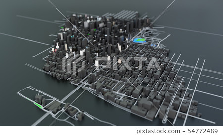 3D futuristic city architecture 54772489