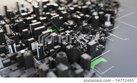 3D futuristic city architecture 54772493