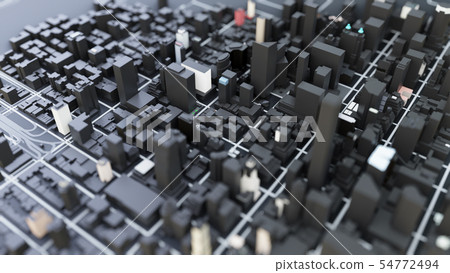 3D futuristic city architecture 3D futuristic city architecture 54772494