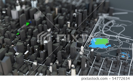 3D futuristic city architecture 3D futuristic city architecture 54772634