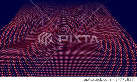 Digital vector surface. Noised ripple in the cyber space. Technical illustration. 54772637