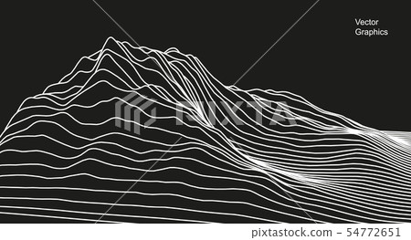 Digital surface made of lines. Abstract technology illustration. - Vector Digital surface made of lines. Abstract technology illustration. - Vector 54772651