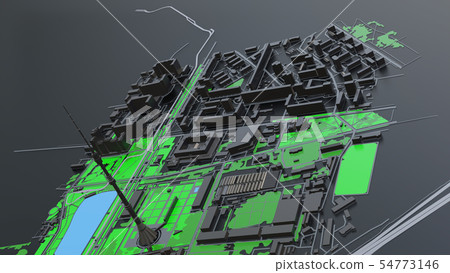 3D futuristic city architecture 54773146