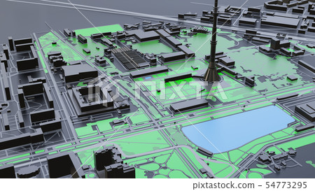 3D futuristic city architecture 54773295