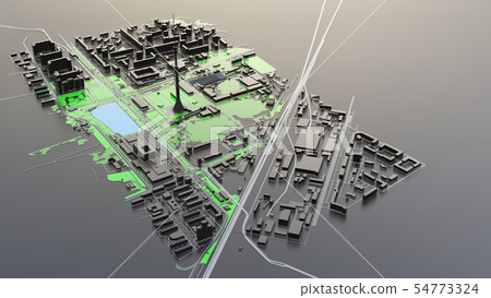 3D futuristic city architecture 3D futuristic city architecture 54773324